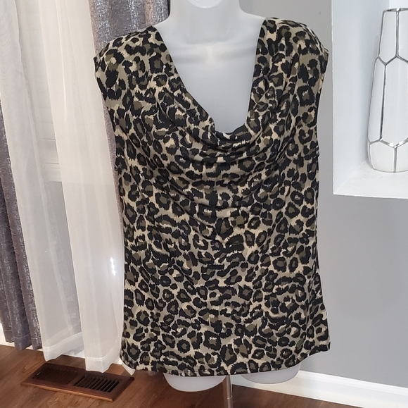 Michael Kors Tops - Michael Kors leopard print top size M